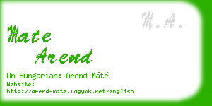 mate arend business card