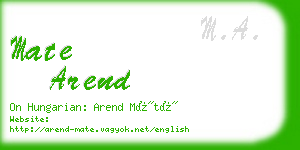mate arend business card